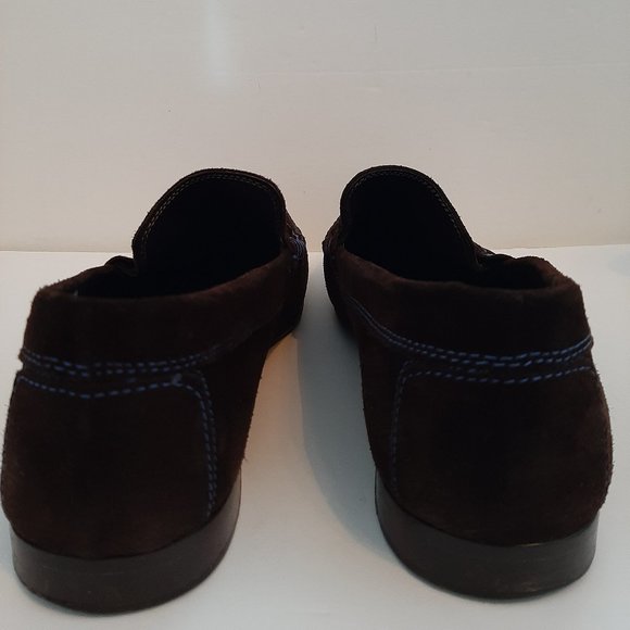 Donald J Pliner Italy Dacio Suede Loafer Slip On Brown Blue 10 M